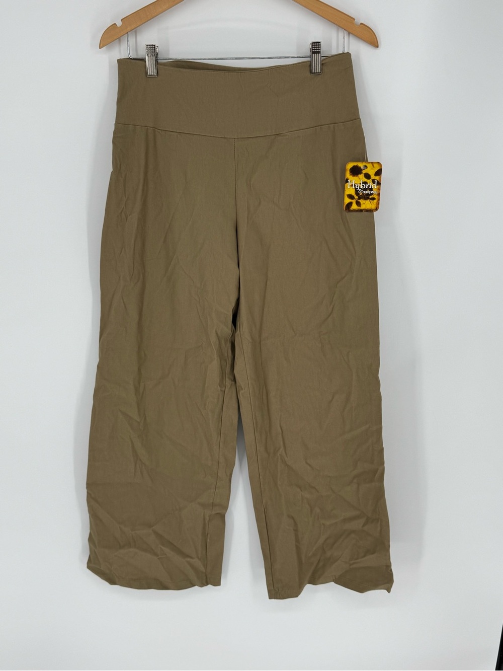 NWT Hybrid & Company Stretch Elastic Waist Women's Pants Size Large Tan I3